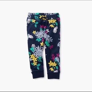 Tea Collection - Navy floral print baby joggers